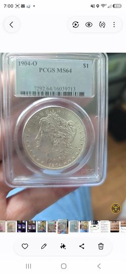PCGS Graded Morgan Silver Dollar MS 64Coin
