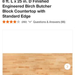 8Ft.x25” COUNTER TOP ENGEENERED wood (this is not solid wood)