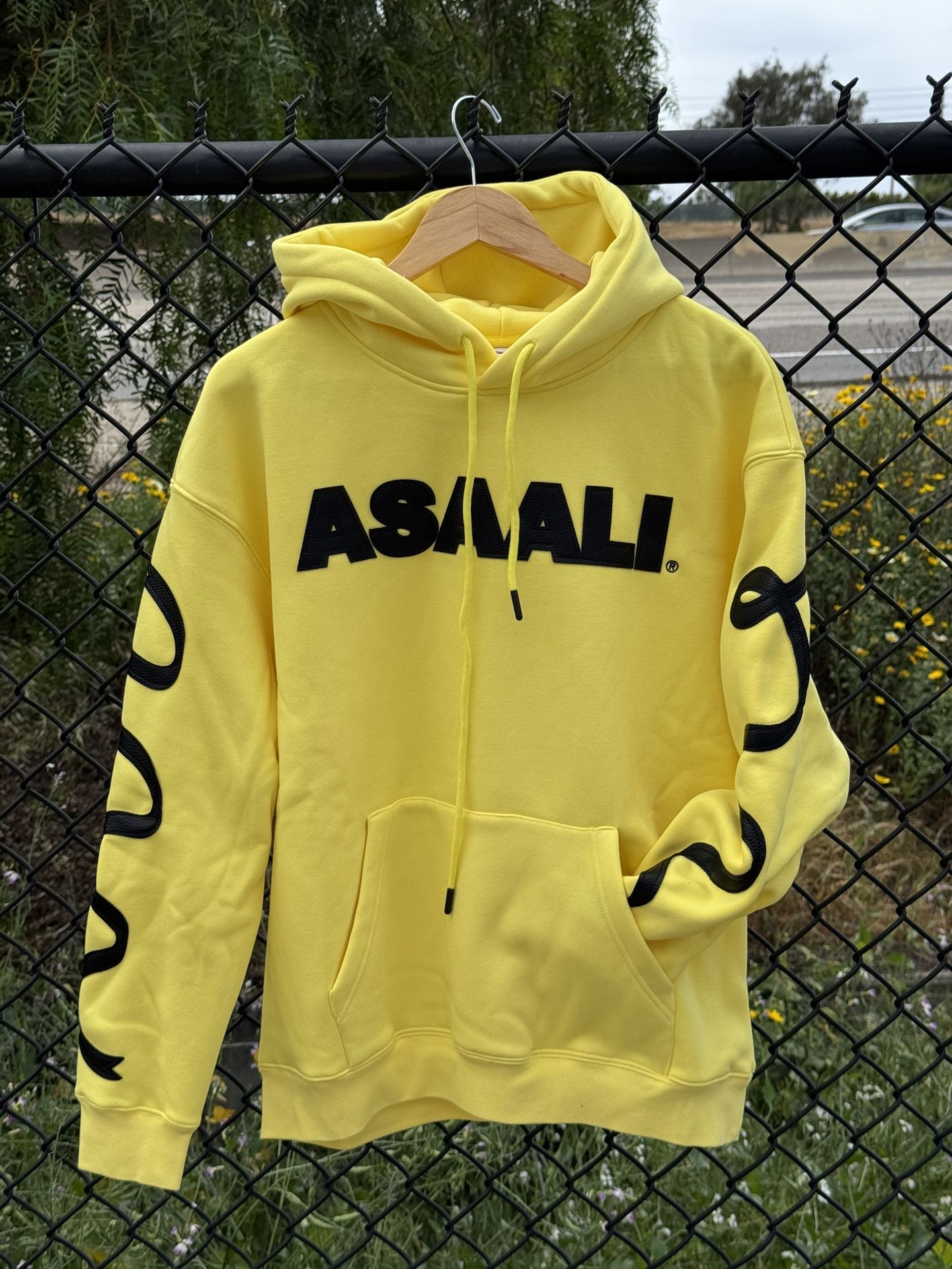 Asaali Yellow Leather Hoodie