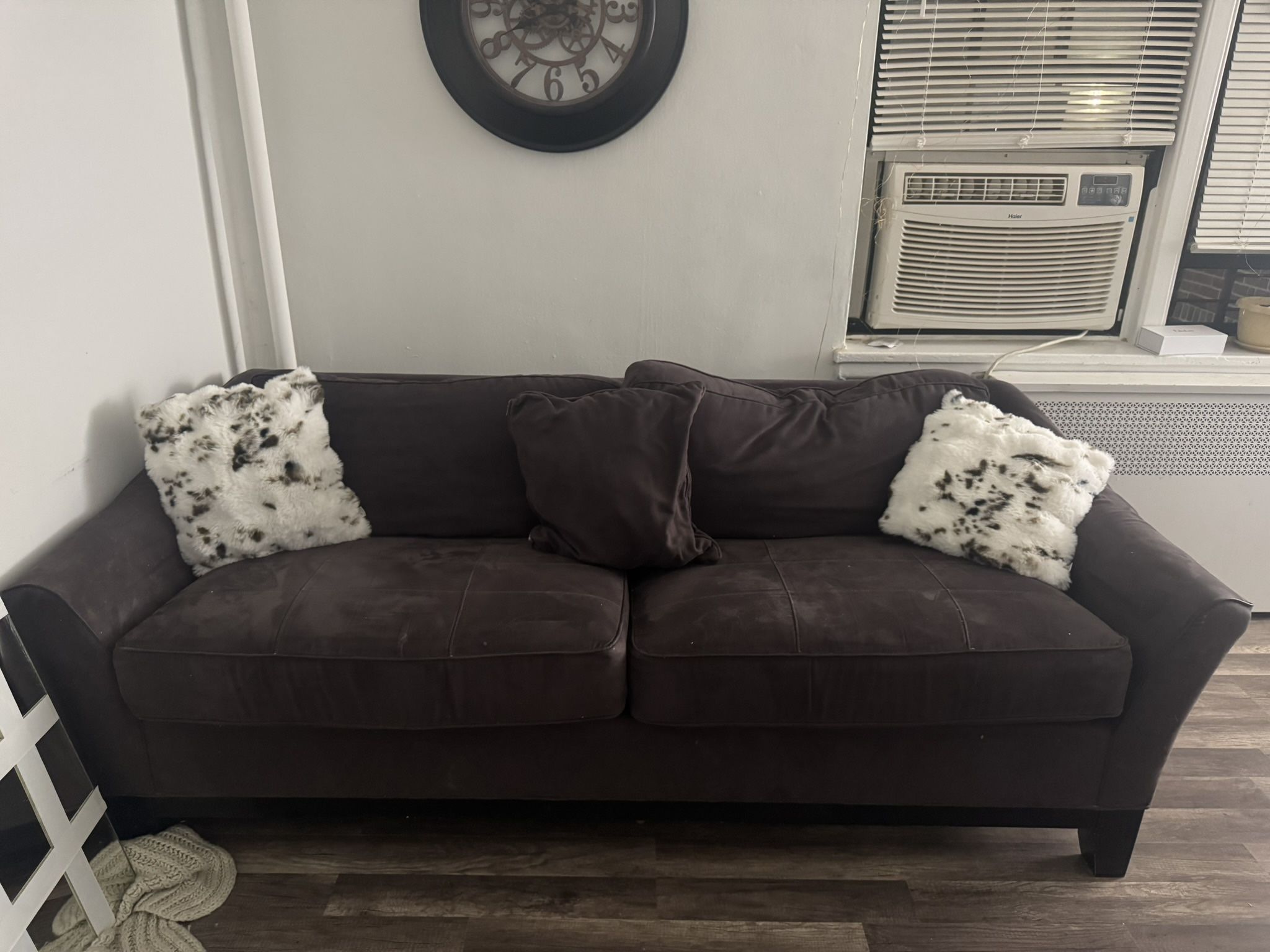 brown couch with pull out bed