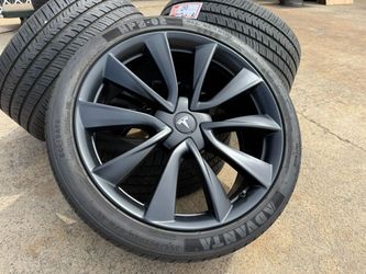 OEM 20" Tesla Model 3 SPORT STILETTO Wheels Black Rims MICHELIN TPMS 85%