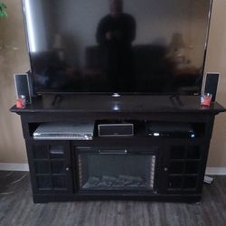 Electric Fireplace console w surround sound & table and TV