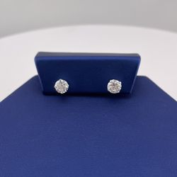 14k White Gold VVS LAB diamond Earrings 1.1ct