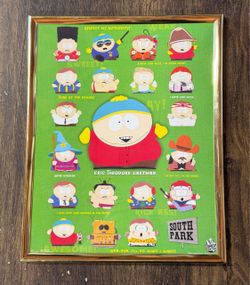 2008 South Park Cartman Collage Out Of Print Framed Poster 8x10 Size!