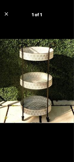 Elegant 3-Tier Rolling Serving Cart