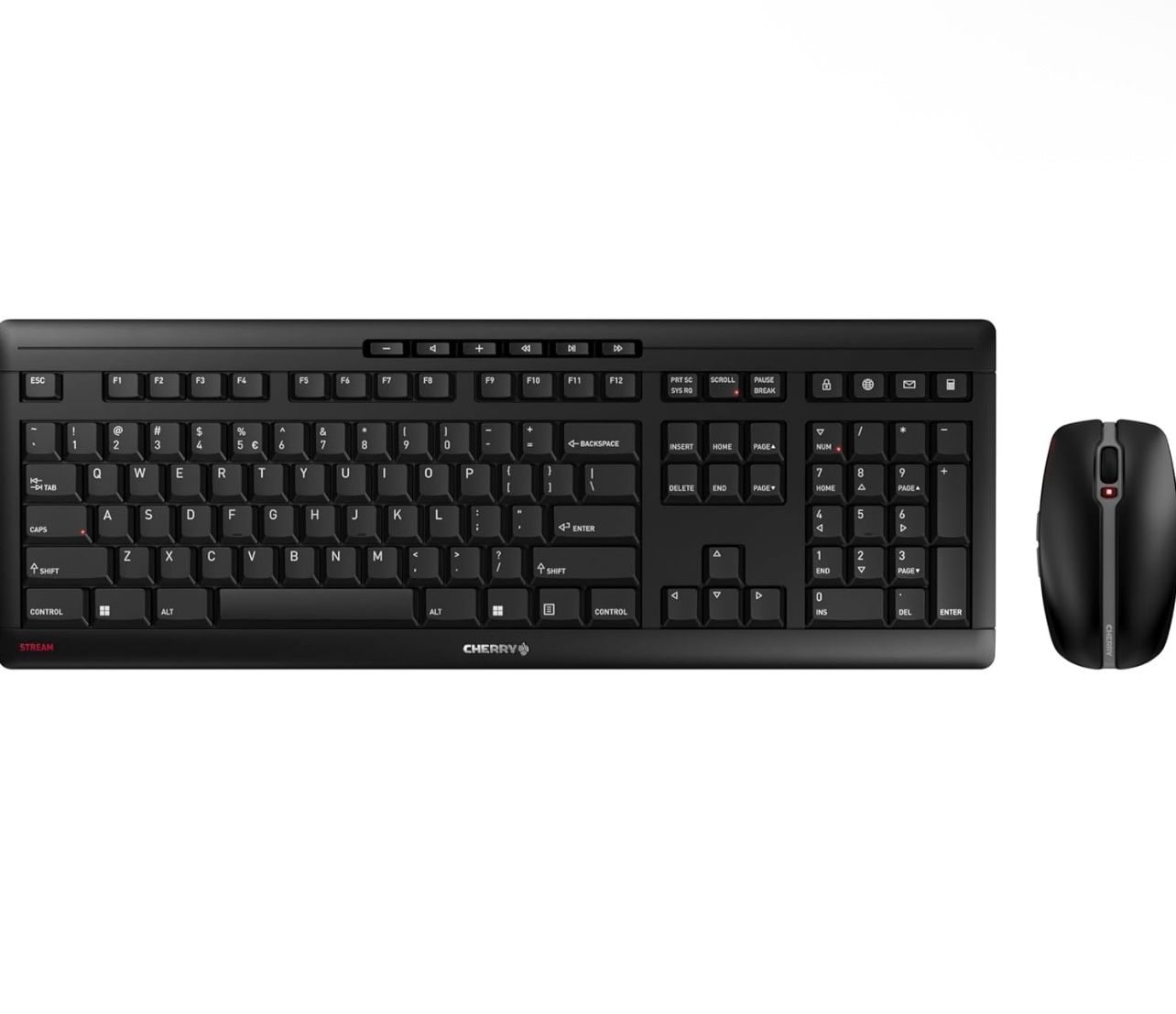 Brandnew Stream Desktop - Wireless Keyboard and Mouse Combo - US Layout - QWERTY Keyboard - Black 