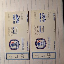 Dodger Tickets From 1984