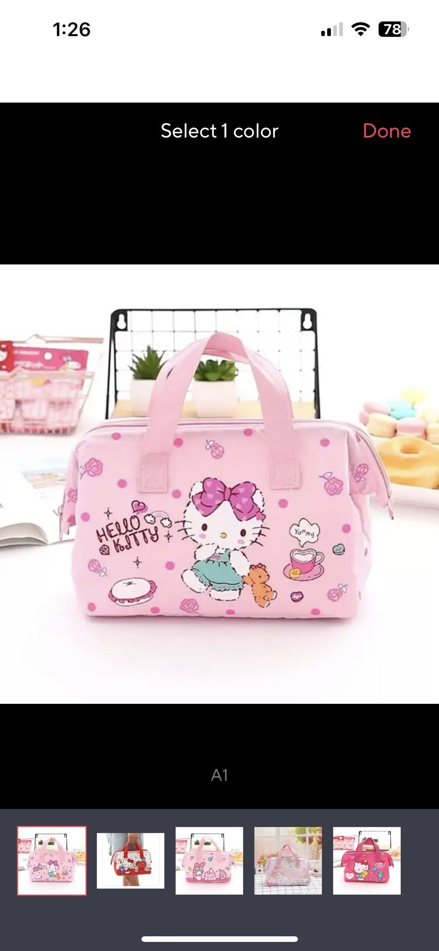 Hello Kitty Lunch Bag With Zipper