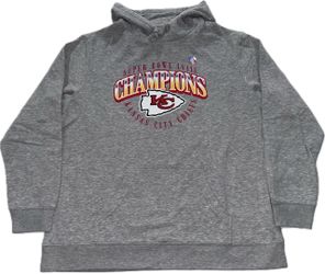 Kansas City Chiefs Gray Hoodie Sweatshirt Mens Large - 2XL Super Bowl Champions LVIII