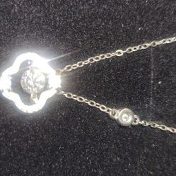 Moissanite Clover Charm With Necklace