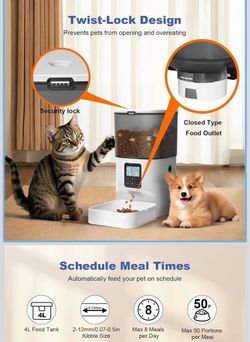 Automatic Feeder, Cat&Dog Dry Food Dispenser