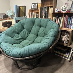 Papasan Chair-Green In Great Shape