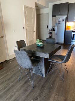 Dining table and chairs