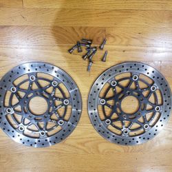 Suzuki Sv1000 Front Brake Rotors And Bolts Straight 