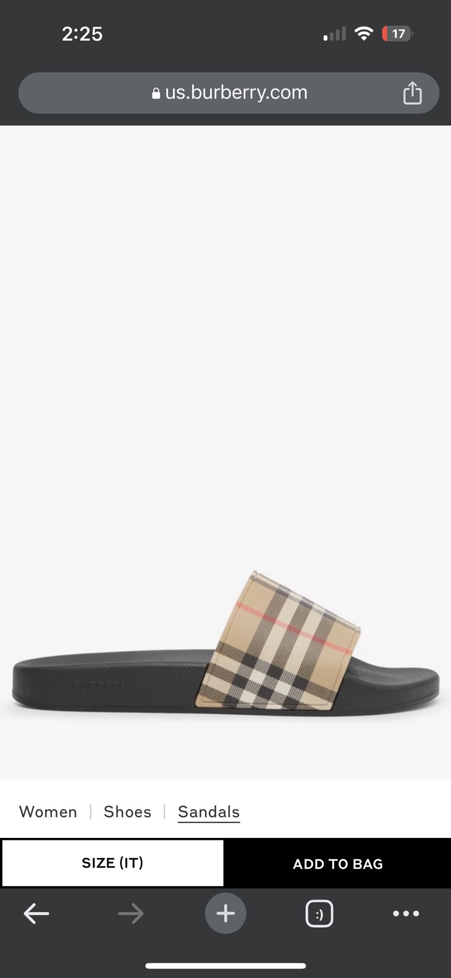 Burberry slides discount size chart