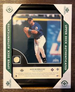 Alex Rodriguez Upper Deck Authenticated Piece Of The Action 9x11 Plaque