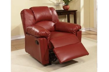 red bonded leather recliner new