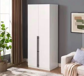 Freestanding Wardrobe with 4 Shelves, 2-Drawers and SNAP Tool-Free Assembly