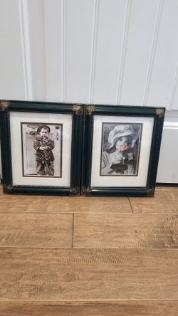 Vintage Figi Graphics "The Suitor" Pair – Framed Victorian Child Prints