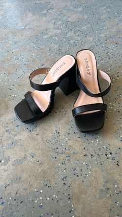 Black Thick Heel