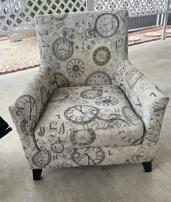 Arm chair clock and watch print