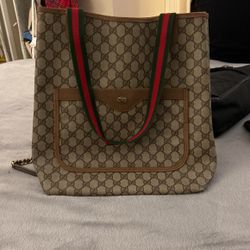 Vintage Gucci Coated Canvas Tote Bag