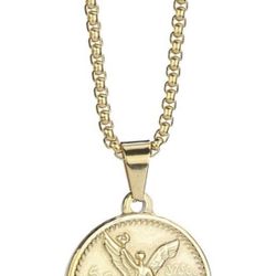 Boutique 50 Pesos Pendant Necklace Men Coin Jewelry 18K Gold 