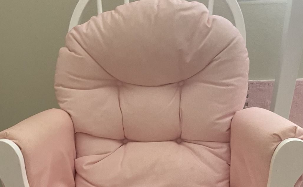 Pink Tufted Rocking Chair
