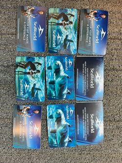 For sale 9 general admission passes to sea world. An emergency came up and couldn't get a refund...so our loss is your gain. They expire in 1 year 03/
