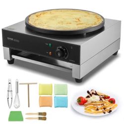 New Other VEVOR Electric Commercial 1700W 16” Circular Pancake & Waffle Maker