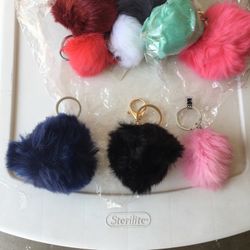 Key Chain Puffy Ball Charms