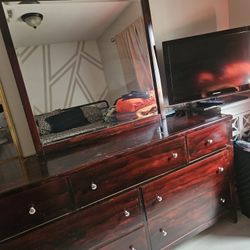 Wood Dresser With mirror