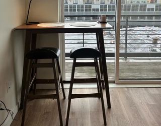 Bar table with two stools