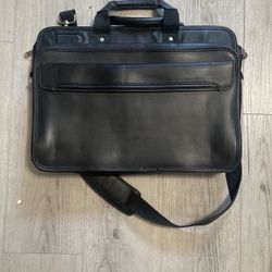 Black Leather Targus Laptop Brief Case Bag