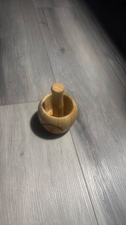 bamboo mortar and pestle set