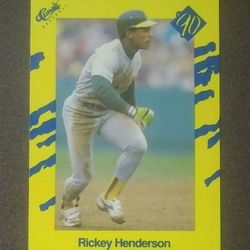1990 Classic Rickey Henderson Oakland Athletics A's #T27 HOF Hall Of Fame Baseball Card Vintage Collectible Trading Sports MLB Major League Pro