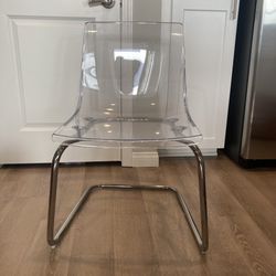 Tobias Clear+Metal Chair(s) 50$ Each Or 90$ For Both.