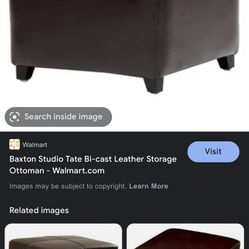 New bed bath and beyond brown leather ottoman, Baxton studio dark brown furniture couch foot rest storage