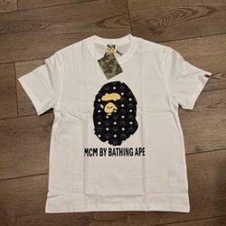 Mcm X Bape White Tee Shirt ( Sizes S-L)