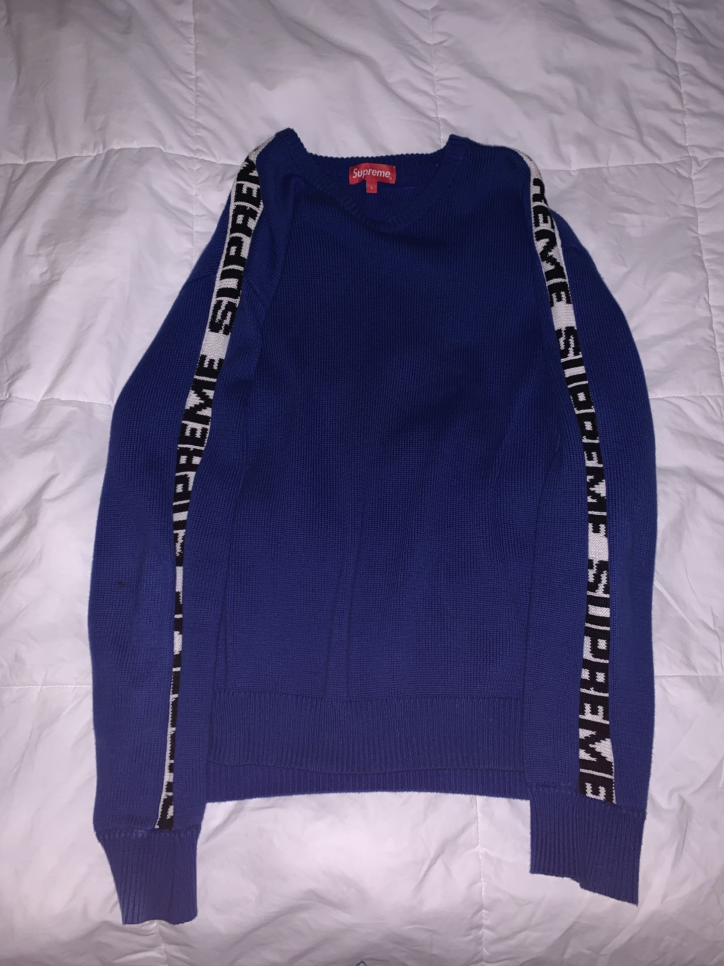 BLUE SUPREME SWEATER,All Products : American Fashion Style Bags On Sale