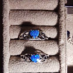 925/Sterling/Opal  Matching Rings Size 11