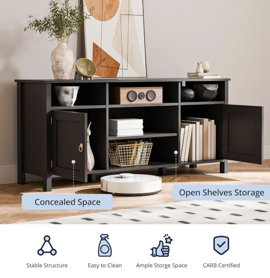 Black  & White Modern 55” Tv Stand 