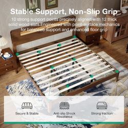 Novilla King Bed Frame with Storage Headboard, Charger & LED Light