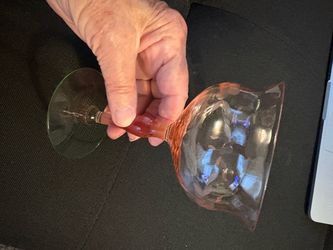 Vintage Blown Glass Stemmed Goblets