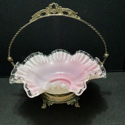 Victorian Brides Basket With Holder