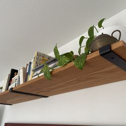 Modern Wooden Shelf With Black Hardware