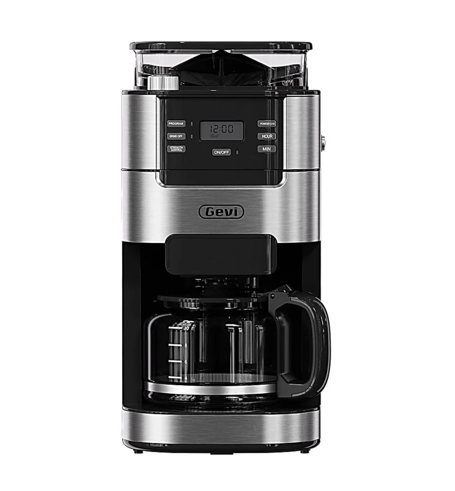 GEVI Programmable 10-Cup Grind & Brew Coffee Maker Machine with Built-in Grinder GECMA025AK-U