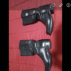 Harley Boots /Leather & Silver/ Oil Resistant Woman's Sz. 6 Med. 
