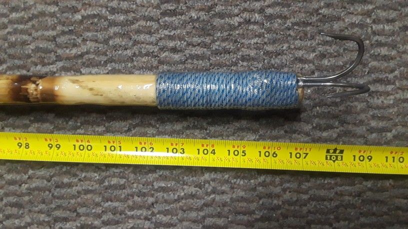 NEW 9 FOOT FISHING GAFF TOOL BAMBOO WRAPPED GRIP FISH HOOK POLE BOAT KAYAK PIER SHORE ANGLER CATTLE OCEAN CALCUTTA
