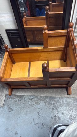 Antique handcrafted 1974 rocking crib
